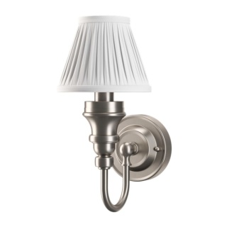 Burlington LED Bathroom Ornate Wall Light & White Fine Pleated Shade